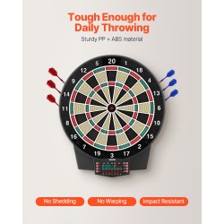 Elektroninen tikkataulu 391 mm värinäytöllä 43 pelimuotoa yli 320 variaatiota pehmeillä kärjillä