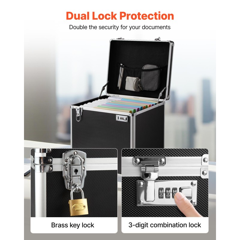 Rullattava asiakirjasalkku alumiiniseosrunkoinen kaksinkertaisella lukituksella 395 x 320 x 380 mm