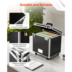 Rullattava asiakirjasalkku alumiiniseosrunkoinen kaksinkertaisella lukituksella 395 x 320 x 380 mm