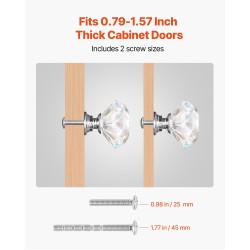 Kaapin nupit 12 kpl läpinäkyvä akryyli ja sinkkiseos Ø31×28 mm timantinmuotoinen