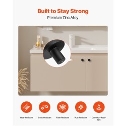 Kaapinupit sinkkiseoksesta mustat halkaisija 32 mm 10 kpl sienenmuotoiset