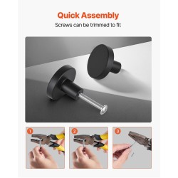 Kaapinupit sinkkiseoksesta mustat halkaisija 32 mm 10 kpl sienenmuotoiset