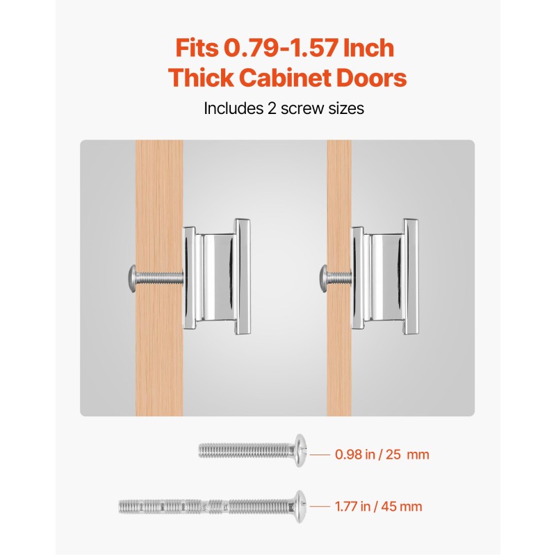 Kaapin ja laatikon suorakulmaiset nupit 10 kappaletta sinkkiseos kromi