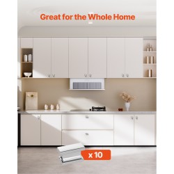 Kaapin ja laatikon suorakulmaiset nupit 10 kappaletta sinkkiseos kromi