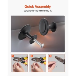 Kaapin nupit sinkkiseosta musta sienen muotoinen 30 kappaletta kaappeihin ja laatikoihin