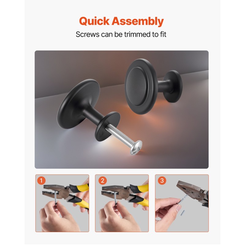 Kaapin nupit sinkkiseosta musta sienen muotoinen 30 kappaletta kaappeihin ja laatikoihin