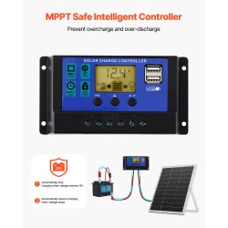 Aurinkopaneelilaturi 25W 12V yksikiteinen pii IP67 ulkoinen MPPT-säädin