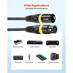 XLR-mikrofonikaapeli 30,48 m 3 napainen uros ja naaras 2 kpl musta