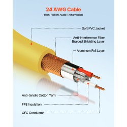 XLR-mikrofonikaapelit 2 m 24 AWG 10 kpl kullatut 3-napaiset häiriösuojatut