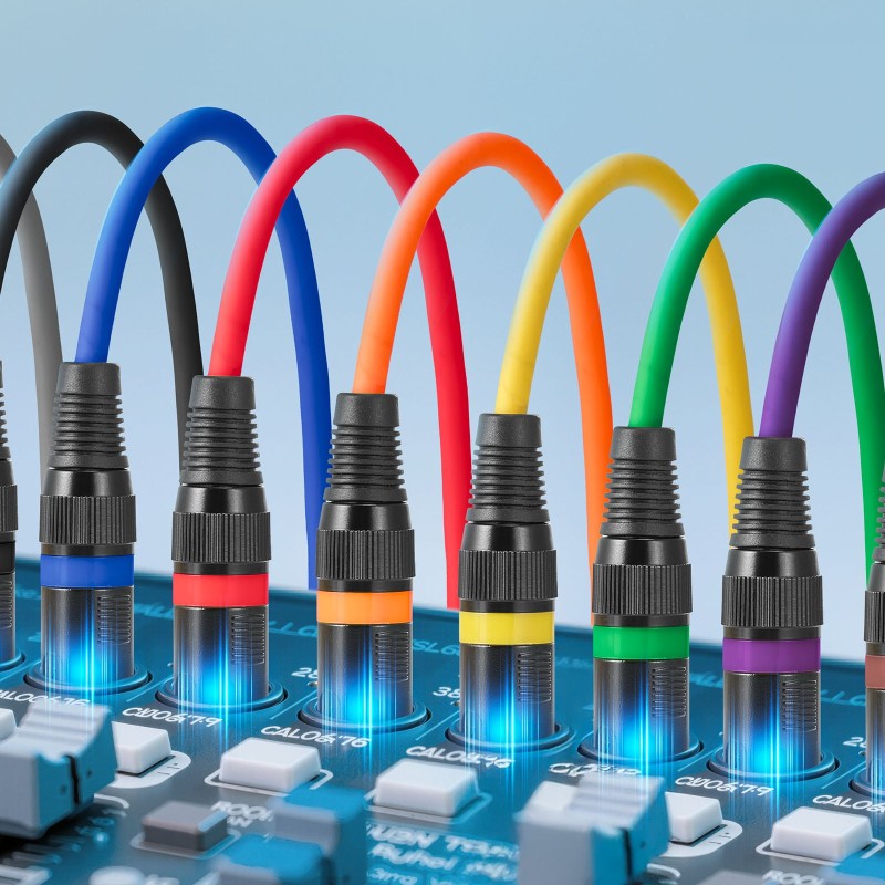 XLR-mikrofonikaapelit yksimetriset kymmenen kappaleen setti kolminapaiset kullatuilla pinnoilla