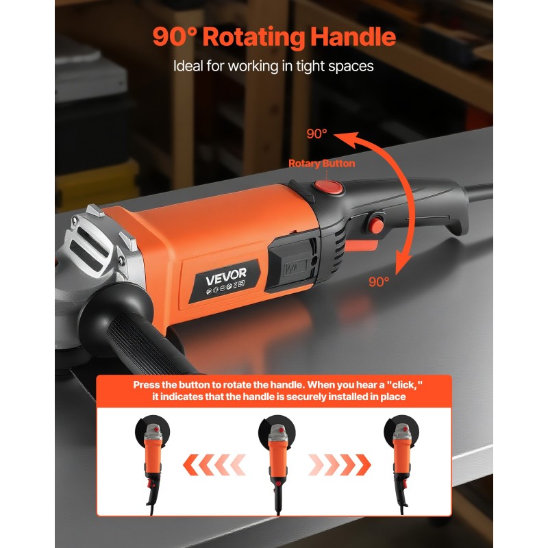 Kulmahiomakone 7-tuumainen 1700 wattia 8500 kierrosta minuutissa verkkovirtainen