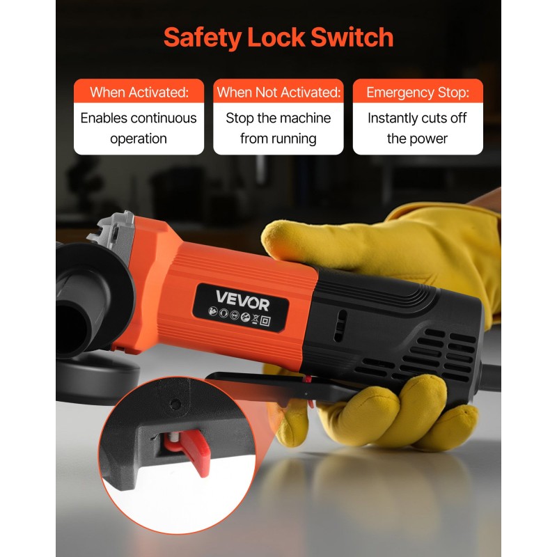 Kulmahiomakone 114,3 mm 1000 W kuparimoottori leikkaus ja hionta kompakti