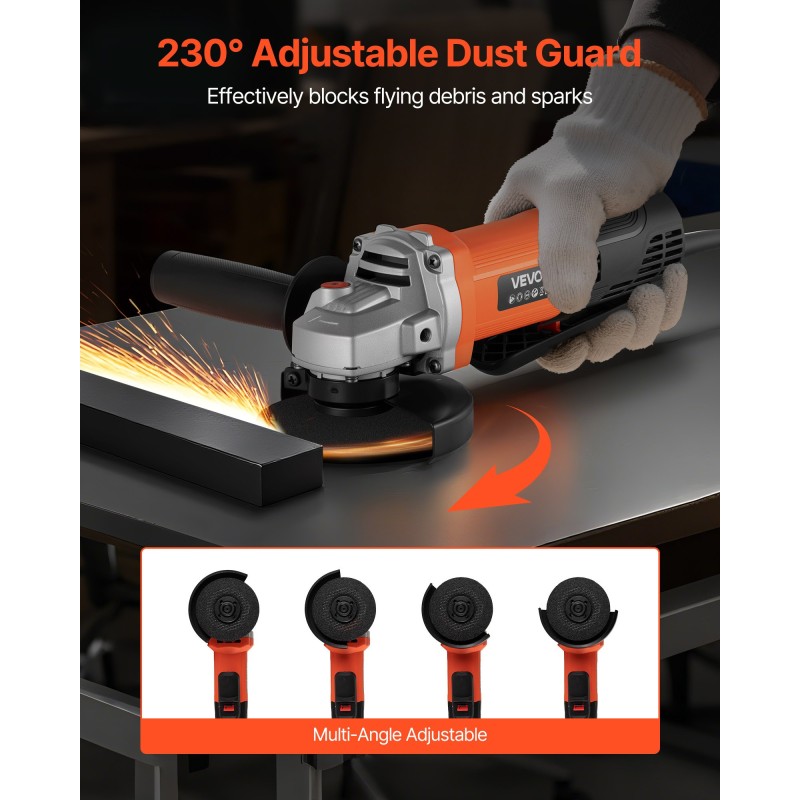 Kulmahiomakone 114,3 mm 1000 W kuparimoottori leikkaus ja hionta kompakti