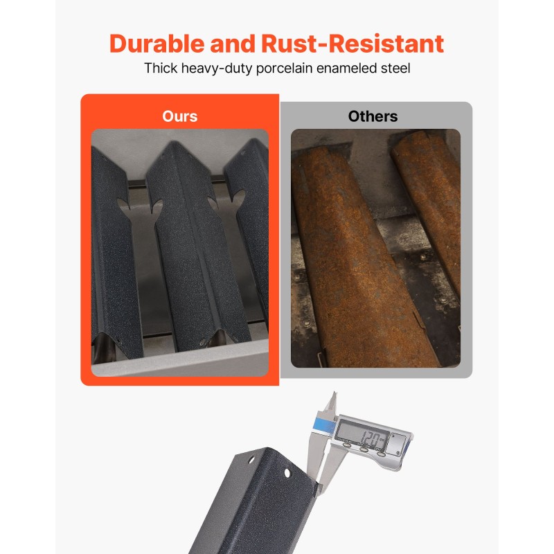 Flavorizer-tankosarja posliiniemaloitua terästä 44 cm 5 kpl Weber Genesis II 300 -yhteensopiva