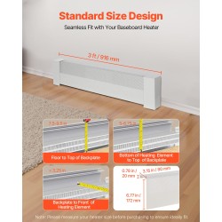 Jalkalistan lämmittimen etupaneeli Q235A-teräs 916 mm valkoinen puoliksi avoin reikäkuvio