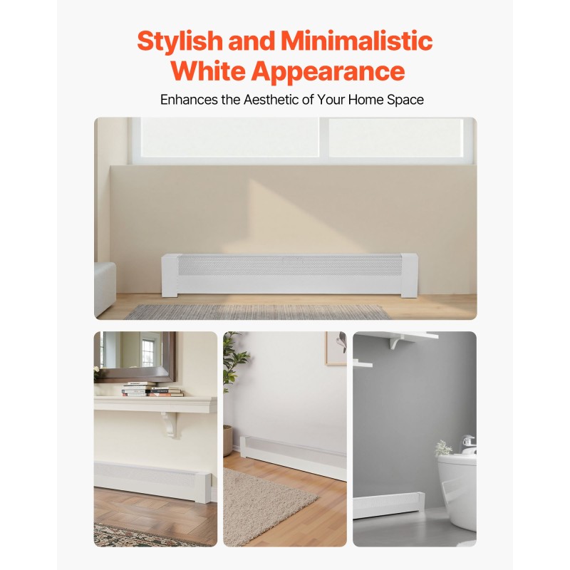 Patterinsuojus jalkalistalämmittimelle Q235A teräs 1221 mm valkoinen