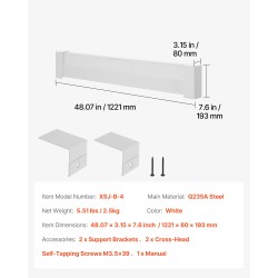 Patterinsuojus jalkalistalämmittimelle Q235A teräs 1221 mm valkoinen