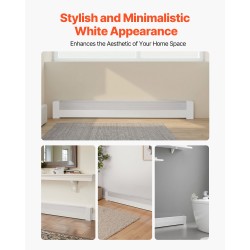 Jalkalistalämmittimen etupaneeli teräs 1526 mm valkoinen yleismallinen puoliksi avoin reiitys