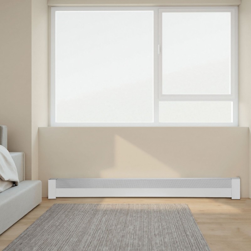 Jalkalistalämmittimen suojus teräs 1831 mm valkoinen ritilärakenne