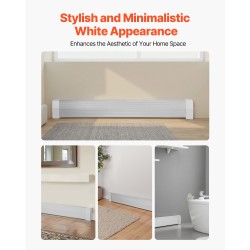 Jalkalistan lämmittimen suojus teräs jauhemaalattu 1527 mm valkoinen