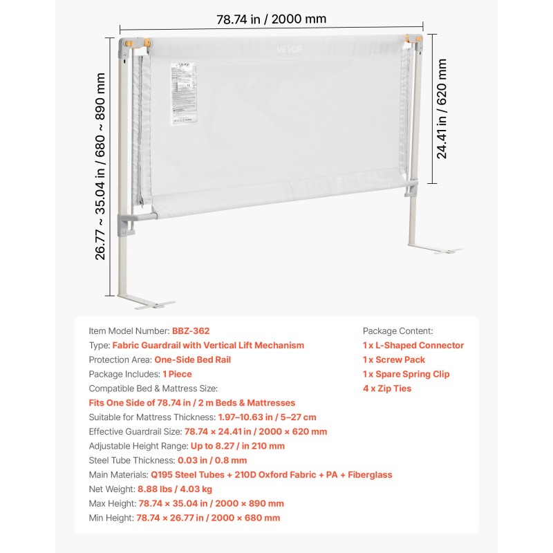 Kangasturvalaita yhdelle sivulle 200 x 62 cm nostettava harmaa teräsrunko