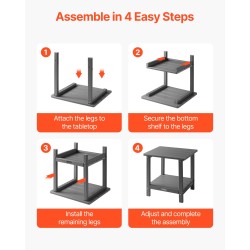 Ulkosivupöytä HDPE-muovinen kaksitasoinen säänkestävä harmaa säilytystilalla