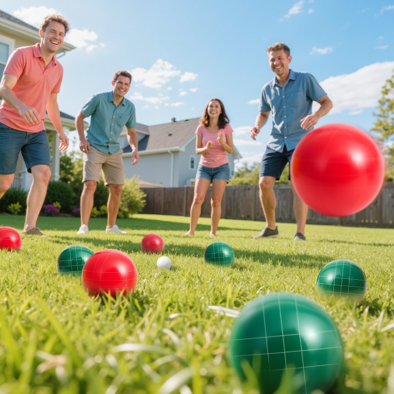 Petankkisarja polyesterihartsista 107 millimetriä 8 palloa 1 kohdepallo kantolaukulla ulkopeleihin