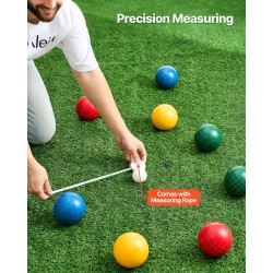 Bocce-pallot 100 mm polyesterihartsiset 8 kpl ja pallino kantolaukulla ulkokäyttöön