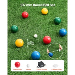 Bocce-pallosetti polyesterihartsi 107 mm 8 palloa ulkopeleihin
