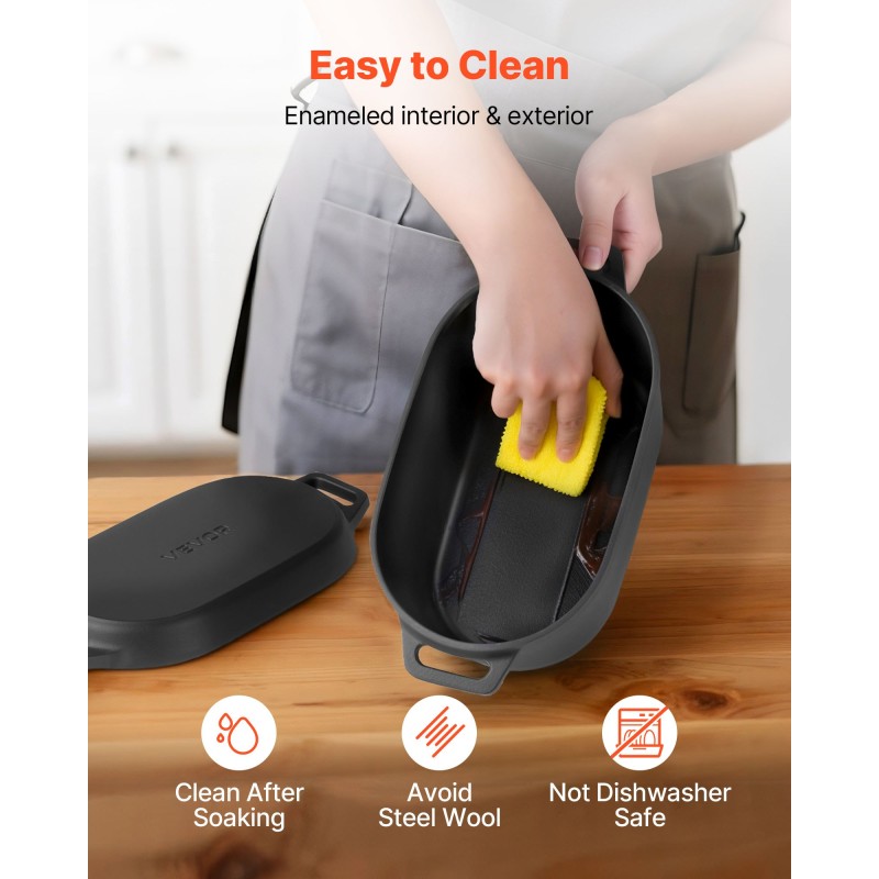 Valurautainen emaloitu kannellinen pata 3,31 l leivontaan ja hauduttamiseen uunille ja induktioliedelle