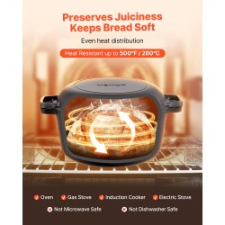 Valurautainen leipäpata 4,73 litraa kaksiosainen kannella esikäsitelty