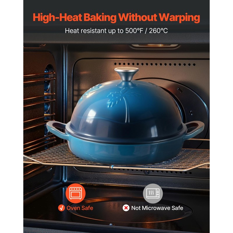 Valurautapata emaloitu 4,73 l leivontaan uuniin induktioliedelle