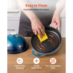 Valurautapata emaloitu 4,73 l leivontaan uuniin induktioliedelle