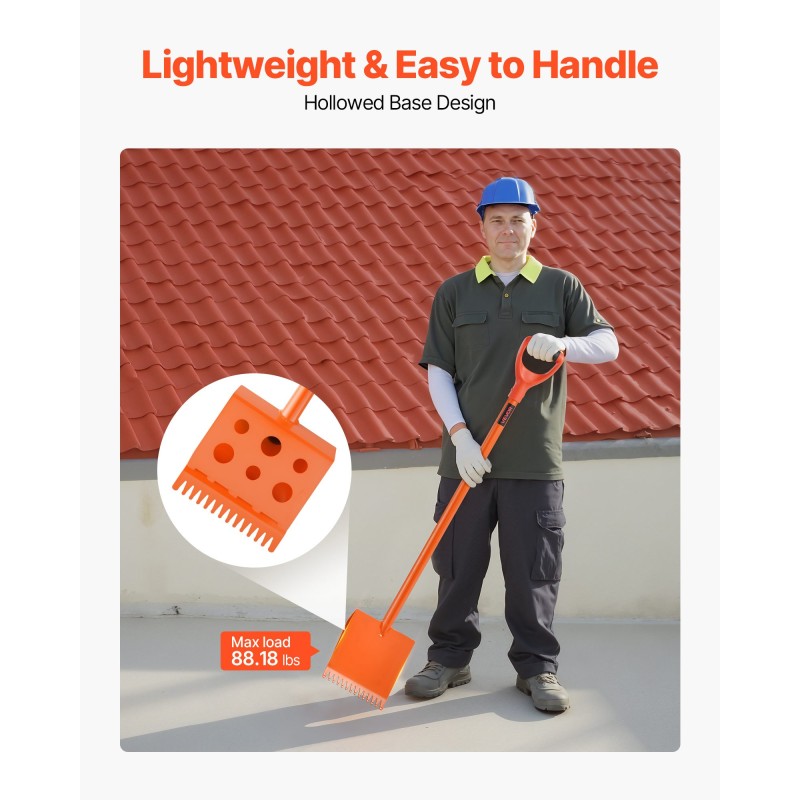 Kattotiilikola teräs 8 tuuman terä 1170 mm varsi D-muotoinen PP-kahva 4 kpl