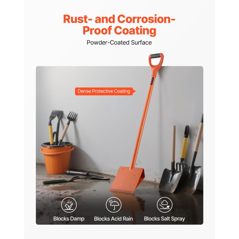 Kattotiilikola teräs 8 tuuman terä 1170 mm varsi D-muotoinen PP-kahva 4 kpl