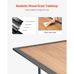 Suorakaiteen ulkoruokapöytä 150 cm jauhemaalattu hiiliteräsrunko DPC-levykansi 4–6 hengelle