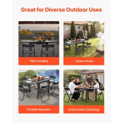 Jatkettava ulkoruokapöytä 800–1600 mm hiiliteräs ja alumiini tummanharmaa