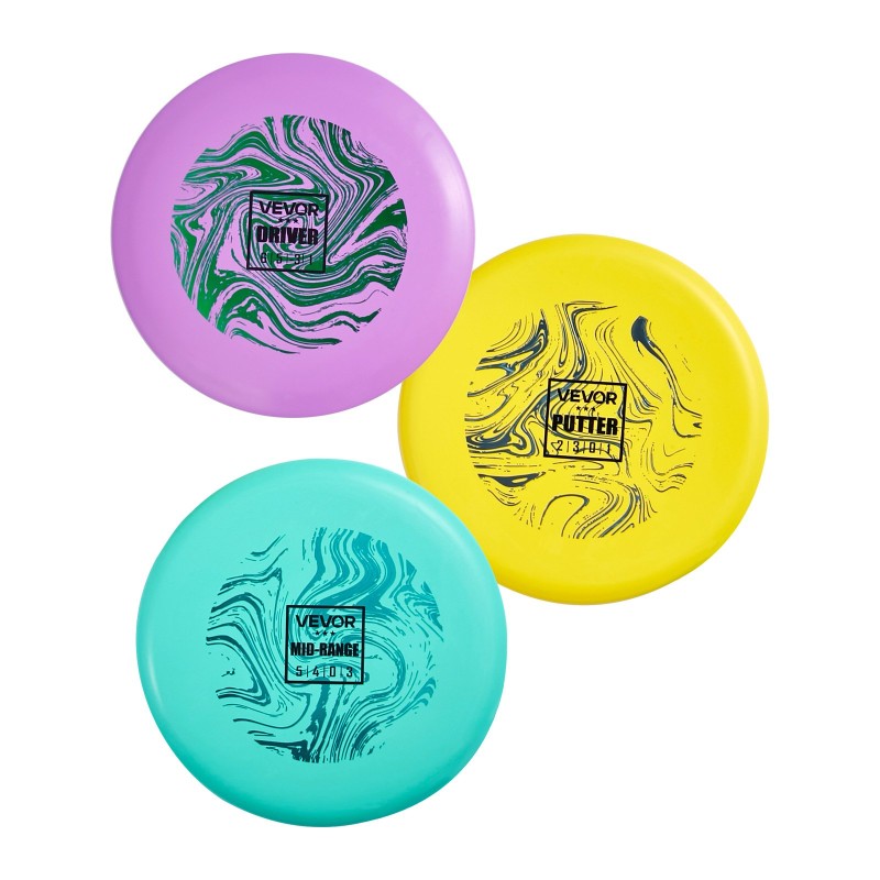 Frisbeegolf-setti kolmen kiekon TPE-materiaali draiveri lähestymiskiekko putteri ulkokäyttö