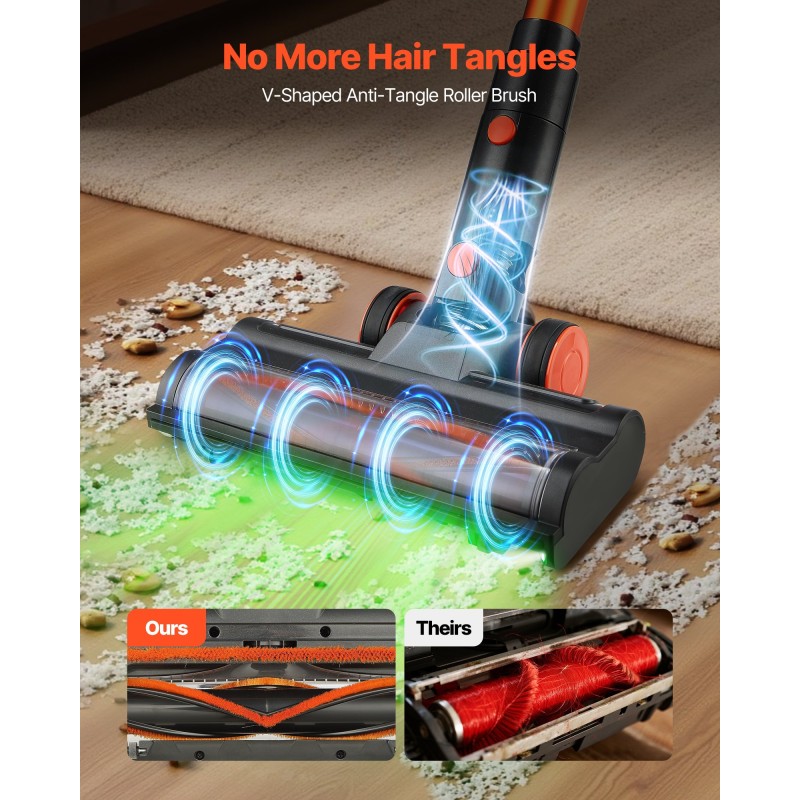 Johdoton varsi-imuri 250 W 40 kPa 2600 mAh akku kaksinkertainen suodatus