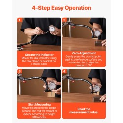 Mittakello sisähalkaisijan mittaukseen 0–25,4 mm 0,03 mm tarkkuus alumiinirunko 360 asteen varsi