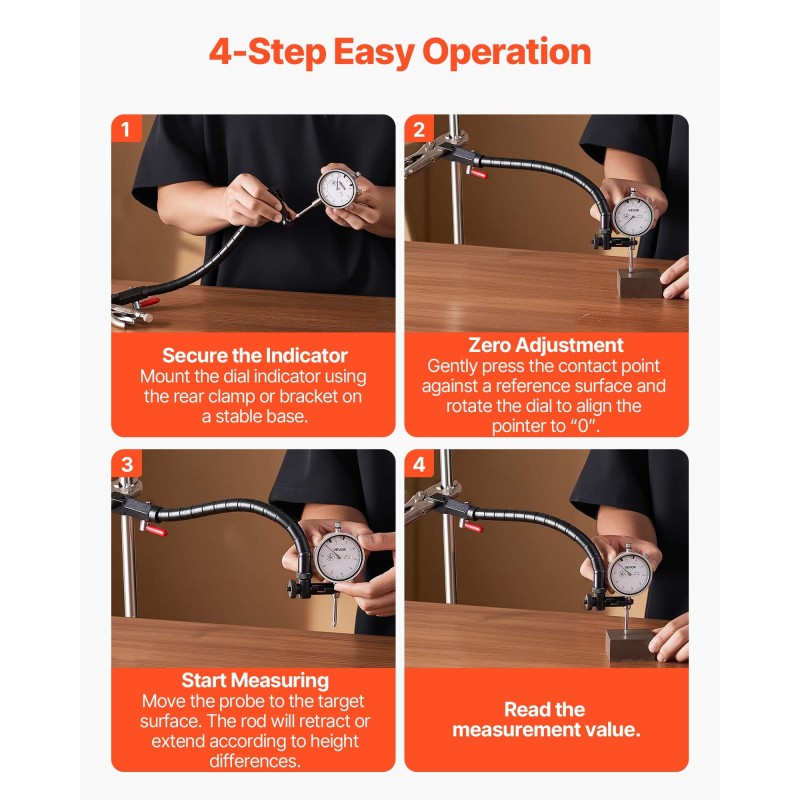 Mittakello sisähalkaisijan mittaukseen 0–25,4 mm 0,03 mm tarkkuus alumiinirunko 360 asteen varsi