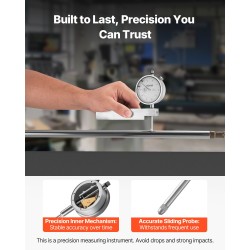 Mittakello metallijalustalla 0–25,4 mm 0,03 mm tarkkuus alumiinirunko ruostumaton mittatappi