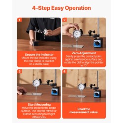 Mittakellon indikaattori sisähalkaisijoille 0–25,4 mm 0,03 mm tarkkuus alumiinirunko ruostumaton terästappi