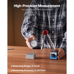 Mittakello magneettijalustalla alumiinirunko ruostumaton mittatappi 0-25,4 mm 0,03 mm