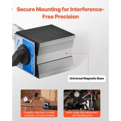 Mittakello magneettijalustalla alumiinirunko ruostumaton mittatappi 0-25,4 mm 0,03 mm