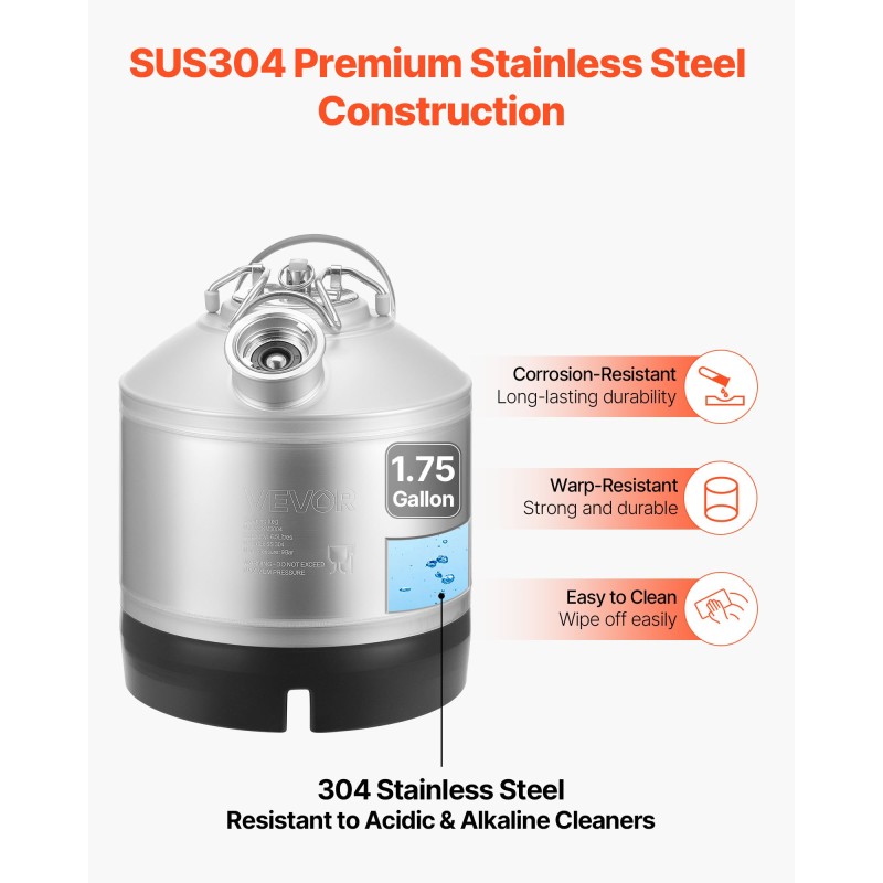 Puhdistustynnyri 6,5 l ruostumaton teräs olutlinjoille D-tyypin liittimellä