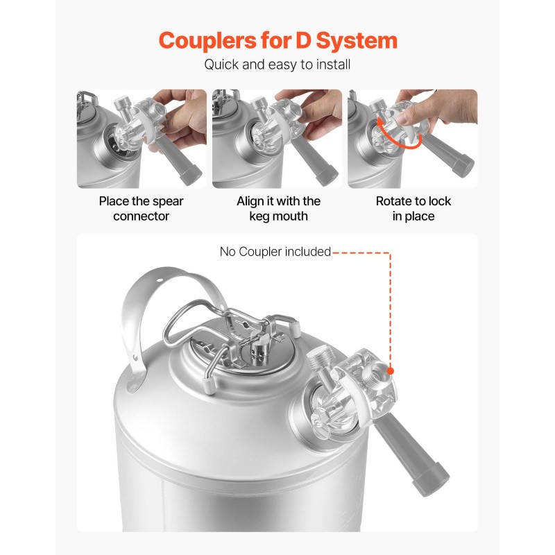 Puhdistustynnyri 6,5 l ruostumaton teräs olutlinjoille D-tyypin liittimellä