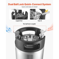 Kegit ruostumattomasta teräksestä 19 l 2 kpl pikaliittimillä kotioluelle