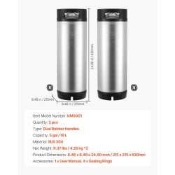 Kegit ruostumattomasta teräksestä 19 l 2 kpl pikaliittimillä kotioluelle