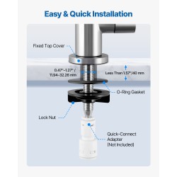 Juomavesihana lyijytön 304-ruostumaton teräs harjattu nikkeli 360 asteen kääntyvä